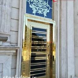 درب استیل طلایی ضد سرقت مدل s22